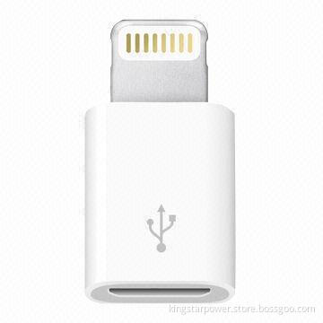 Micro USB to iPhone 5 Adapter, Lightning 8-pin Male to Micro USB, Fully Decoding